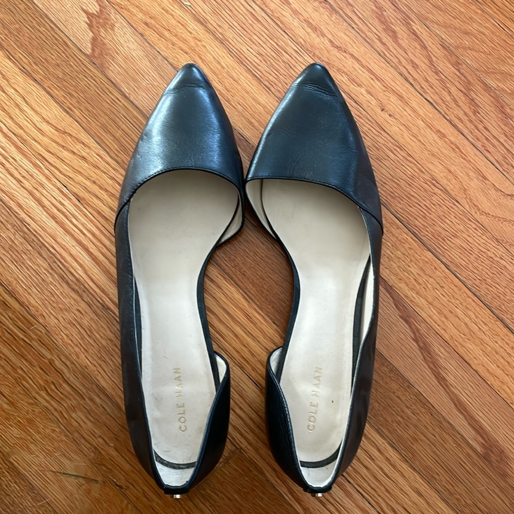 Cole Haan Black Bambra Skimmer D'Orsay Ballet Flats W07606 Sz 9